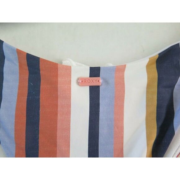 Roxy Women's Sz M Coral Bralette Top Sz L Striped Cheeky Bottom Swimsuit Set - Picture 3 of 5